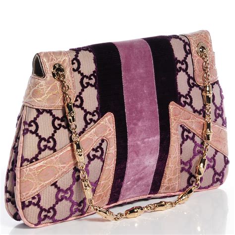 GUCCI Monogram Tom Ford Jeweled Dragon Bag Purple